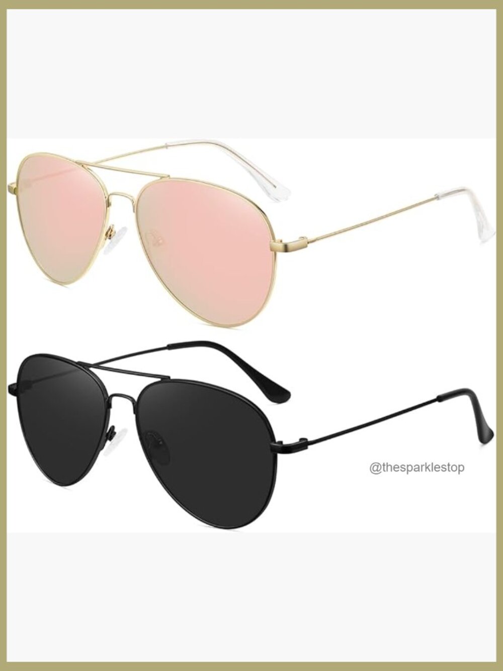 Polarized Aviator Sunglasses with Metal Frames